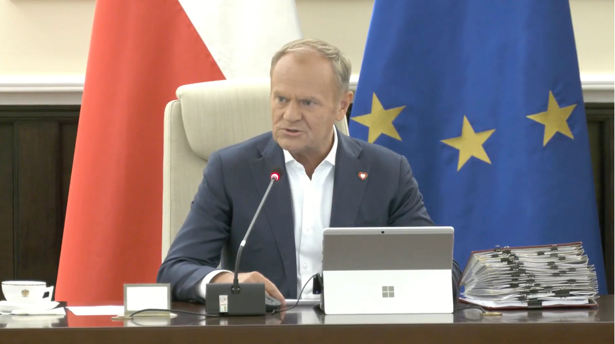 Polish Prime Minister Donald Tusk before the Council of Ministers meeting