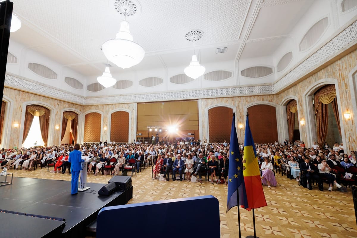 Moldovan President Maia Sandu addresses Moldova's 2025 Diaspora Congress on 15 August, 2025