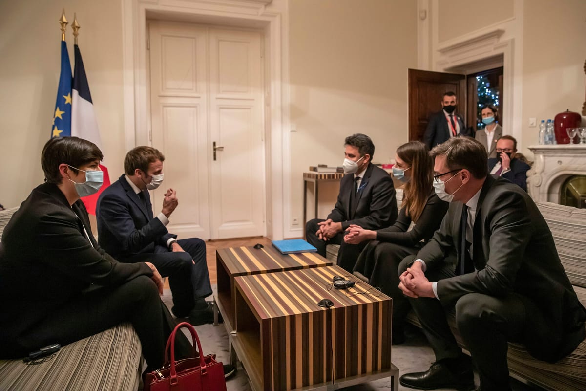 In Budapest, French President Macron outlines agenda, clarifies EU recovery fund hold-up