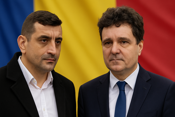 Romanian presidential election candidates George Simion and Nicusor Dan