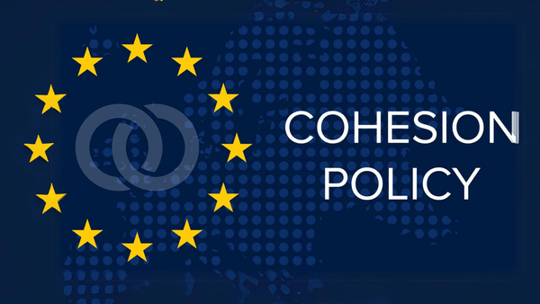 Montage of EU stars and the text "Cohesion Policy"