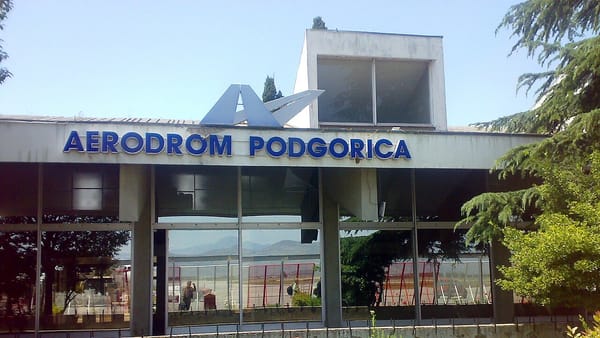 The building of Podgorica Airport in Montenegro