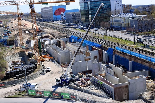 Construction of Rail Baltica's Ulemiste terminal in May 2024