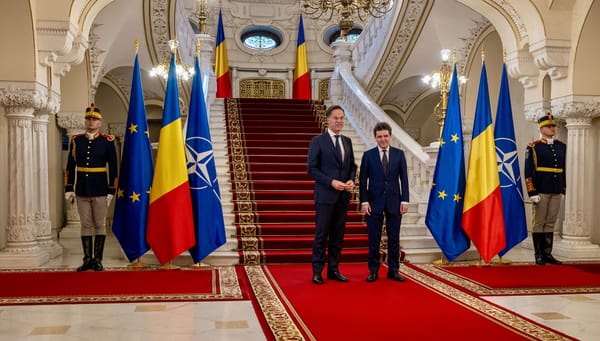 Nicusor Dan Romanian President meets with NATO Secretary General Mark Rutte