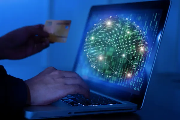 Hacker with credit card