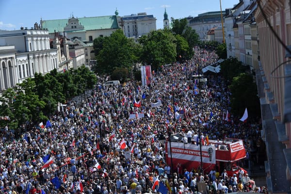 Huge crowd in Warsaw protests ruling party ahead of autumn election